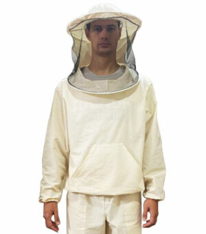 Куртка бджоляра біла бязева з маскою