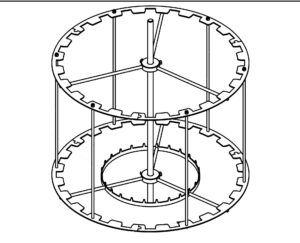 Ротор на радиальную медогонку, Ø 540 мм - (24 магазинные рамки (на ременной вал (шкивы)))