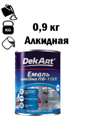 Фарба для вуликів, емаль алкідна ПФ-115 TM DekArt. Біла - 0,9 кг